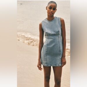 NWOT Zara Denim TRF Mini Sleeveless Dress Size Small